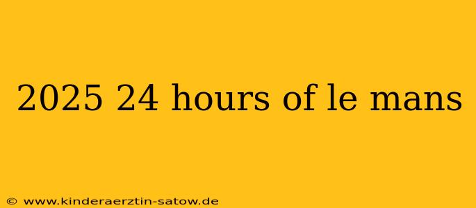 2025 24 hours of le mans