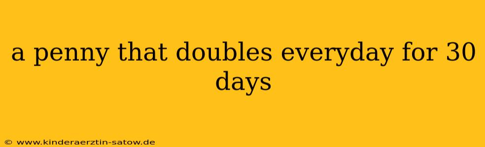 a penny that doubles everyday for 30 days