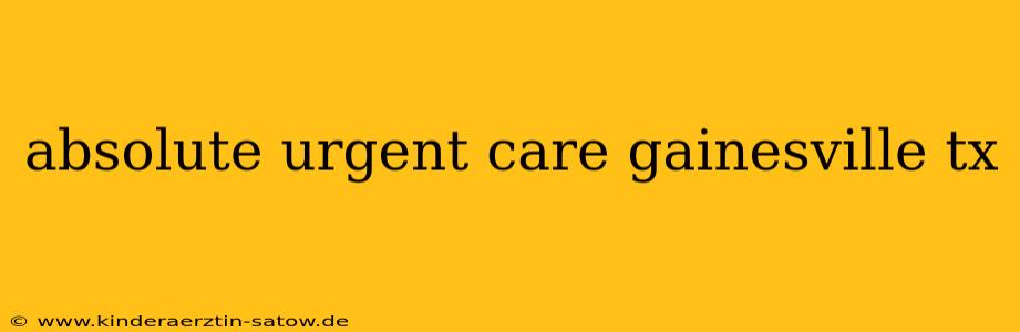 absolute urgent care gainesville tx