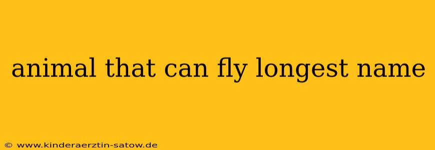 animal that can fly longest name