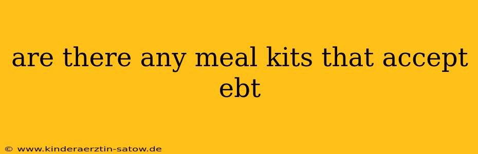 are there any meal kits that accept ebt