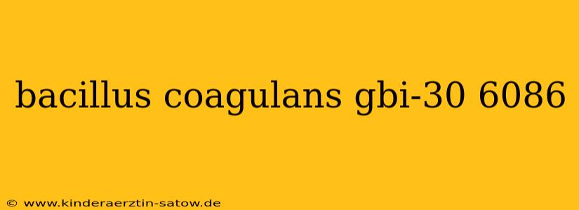 bacillus coagulans gbi-30 6086