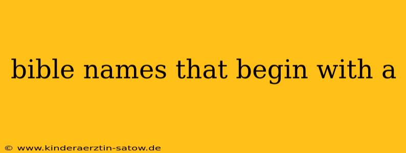 bible names that begin with a