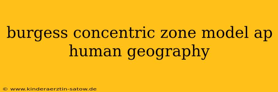 burgess concentric zone model ap human geography