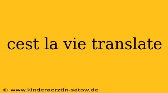 cest la vie translate