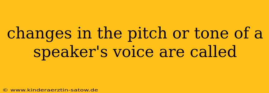 changes in the pitch or tone of a speaker's voice are called