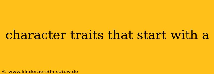 character traits that start with a