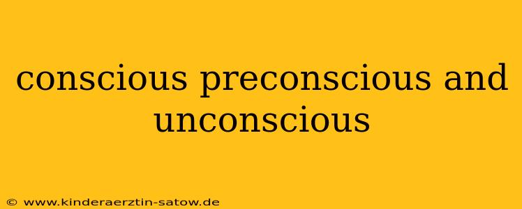 conscious preconscious and unconscious