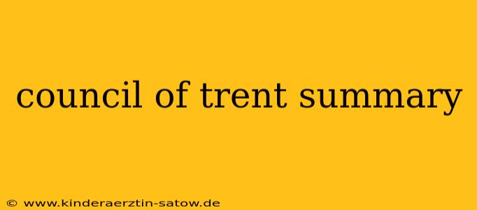 council of trent summary