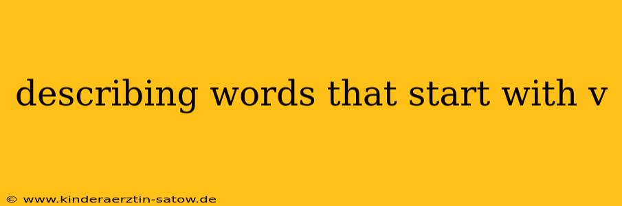 describing words that start with v