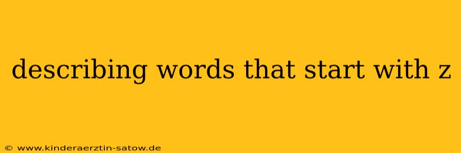 describing words that start with z