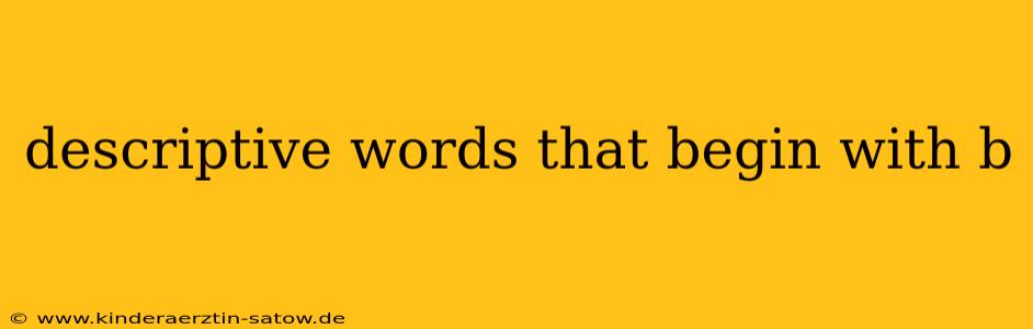 descriptive words that begin with b