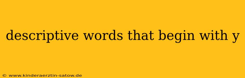 descriptive words that begin with y