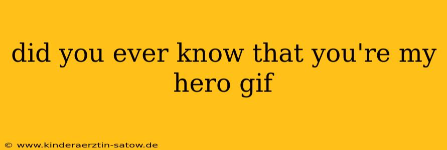 did you ever know that you're my hero gif