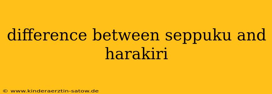 difference between seppuku and harakiri