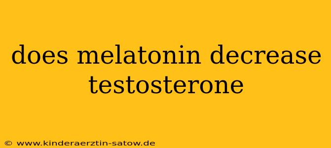 does melatonin decrease testosterone