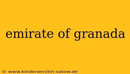 emirate of granada