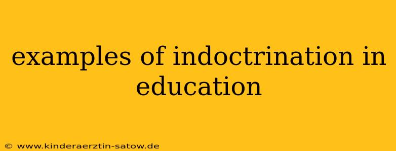 examples of indoctrination in education