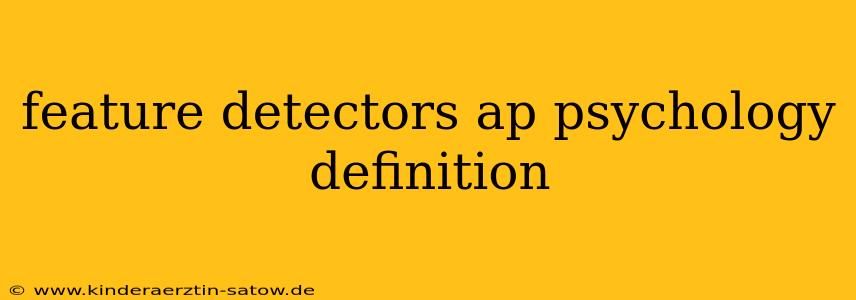 feature detectors ap psychology definition