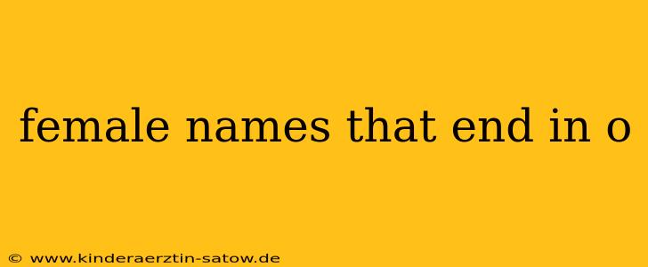 female names that end in o
