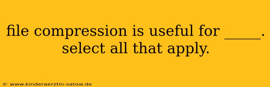 file compression is useful for _____. select all that apply.