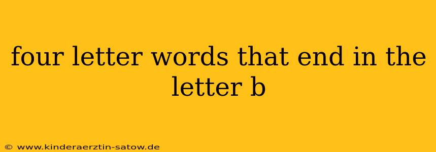 four letter words that end in the letter b