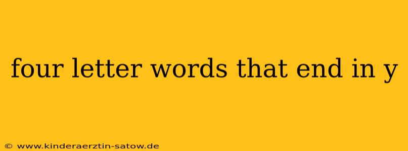 four letter words that end in y