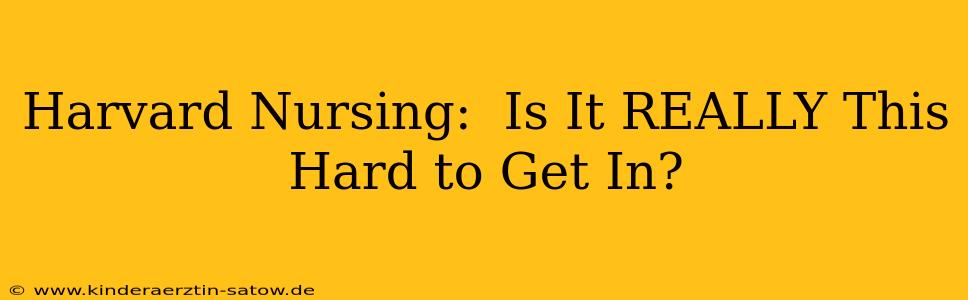 Harvard Nursing:  Is It REALLY This Hard to Get In?