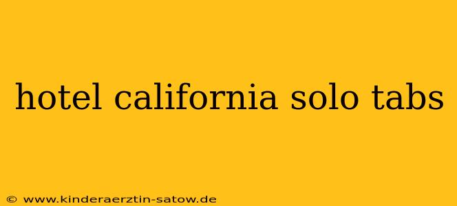 hotel california solo tabs