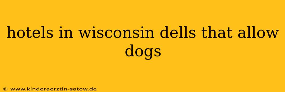 hotels in wisconsin dells that allow dogs