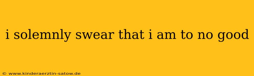 i solemnly swear that i am to no good