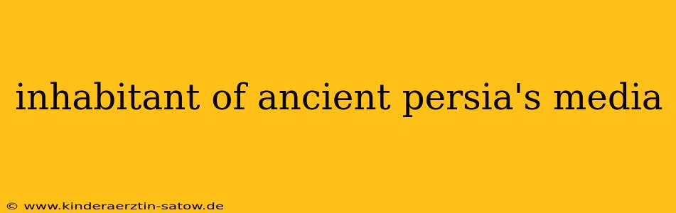 inhabitant of ancient persia's media