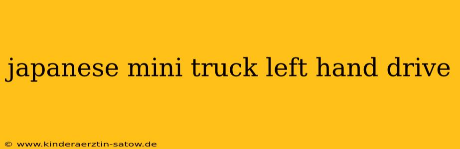 japanese mini truck left hand drive