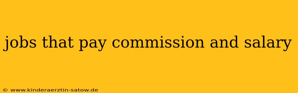 jobs that pay commission and salary