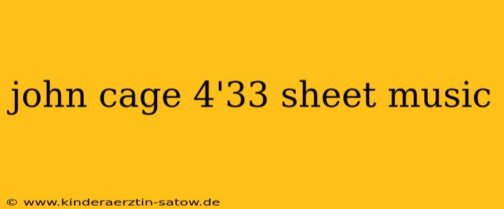 john cage 4'33 sheet music