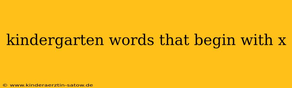 kindergarten words that begin with x