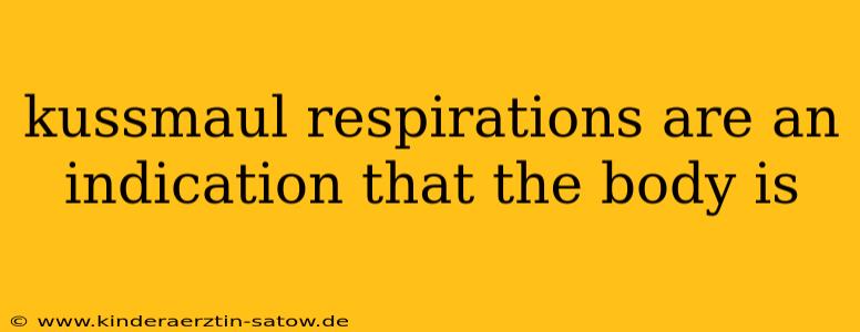 kussmaul respirations are an indication that the body is
