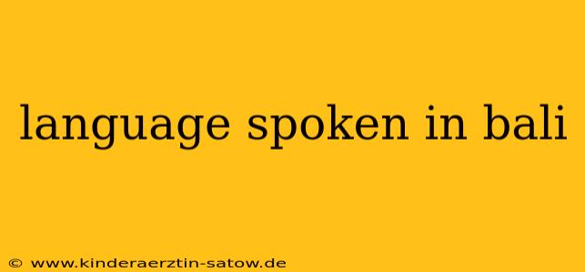 language spoken in bali