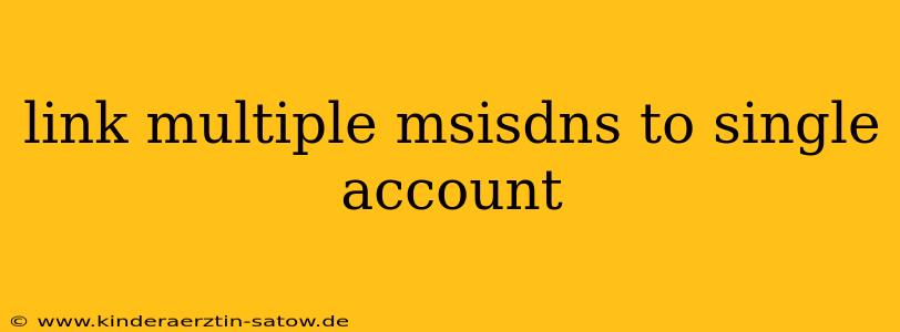 link multiple msisdns to single account