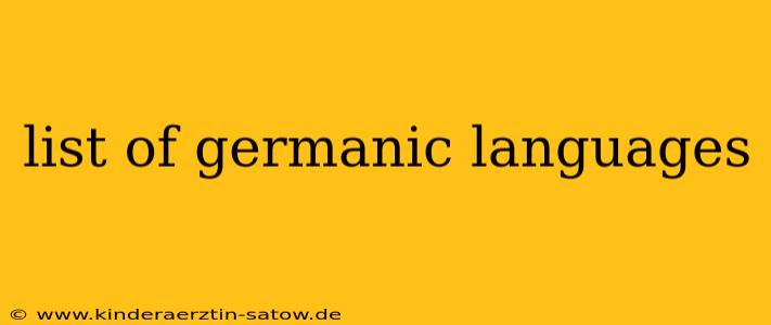 list of germanic languages
