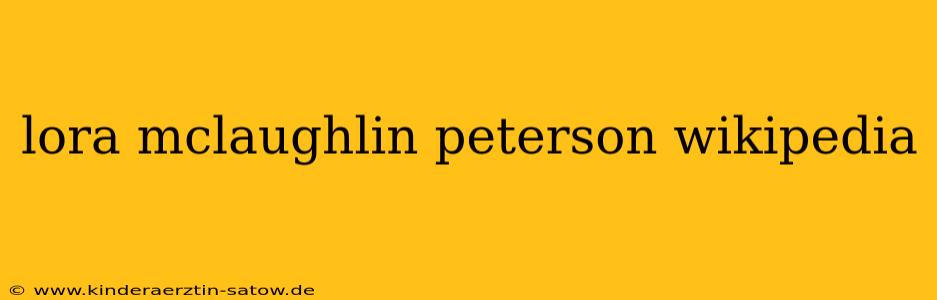 lora mclaughlin peterson wikipedia