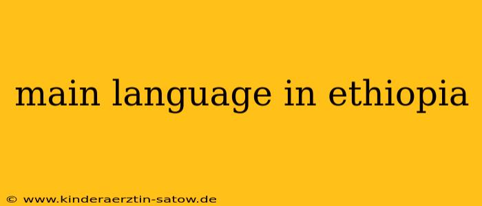 main language in ethiopia