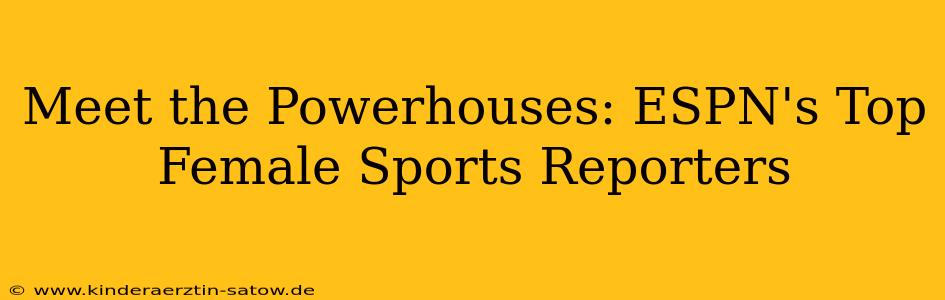 Meet the Powerhouses: ESPN's Top Female Sports Reporters