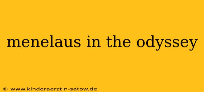 menelaus in the odyssey