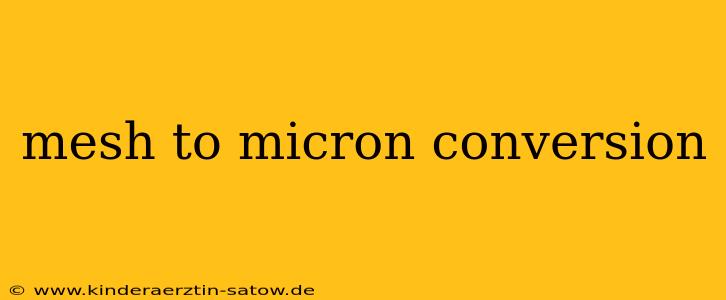 mesh to micron conversion