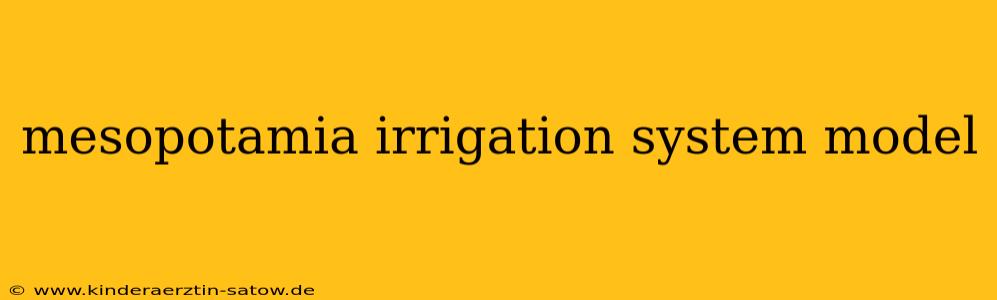 mesopotamia irrigation system model