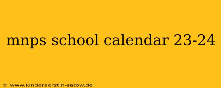 mnps school calendar 23-24