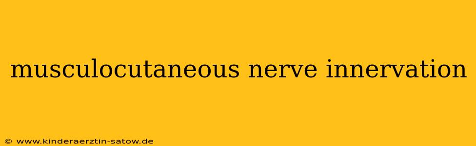 musculocutaneous nerve innervation