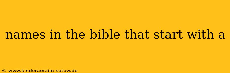 names in the bible that start with a