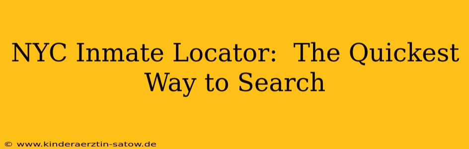 NYC Inmate Locator:  The Quickest Way to Search